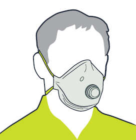 [image] Person wearing a half-face particulate respirator