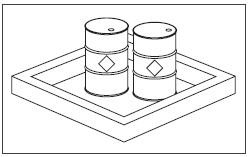 [Image] Two drums inside a large square container. 