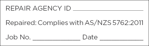 [Image] Repair tag showing repair agency I.D., job number and date. 