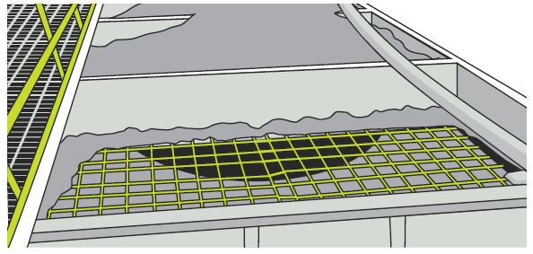 [Image] Figure 89: Example of steel grid on elevated feed hopper