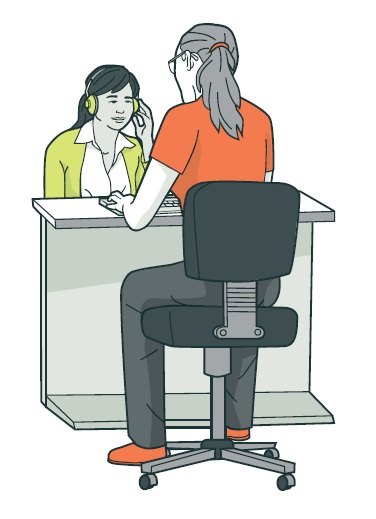 [image] illustration of a person having their hearing tested