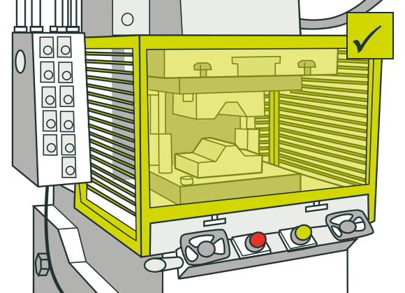 [Image] Punch power press showing guard correctly positioned to prevent access