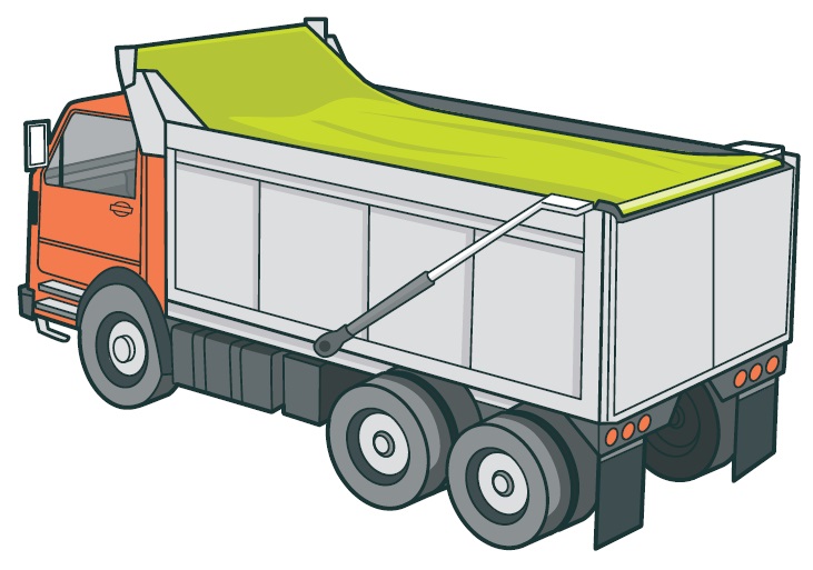 [image] illustration of a truck with an automated tarping cover
