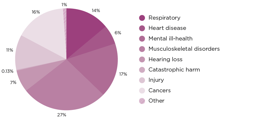total burden of harm pie chart
