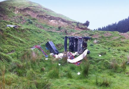 [image] The vehicle roll cage remained intact