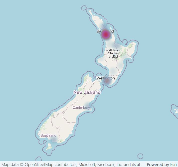 [image] Road cone reports map - 18 to 24 August 2025