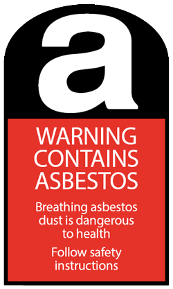[image] Asbestos warning label