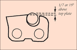 [Image] Correct file guide with black arrows indicating the ideal position 1/7 or 15° above top plate. 