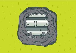 [image] Underground pipes showing through pothole