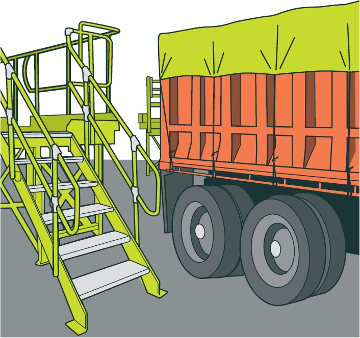 [image] illustration of an access platform next to the end of a truck